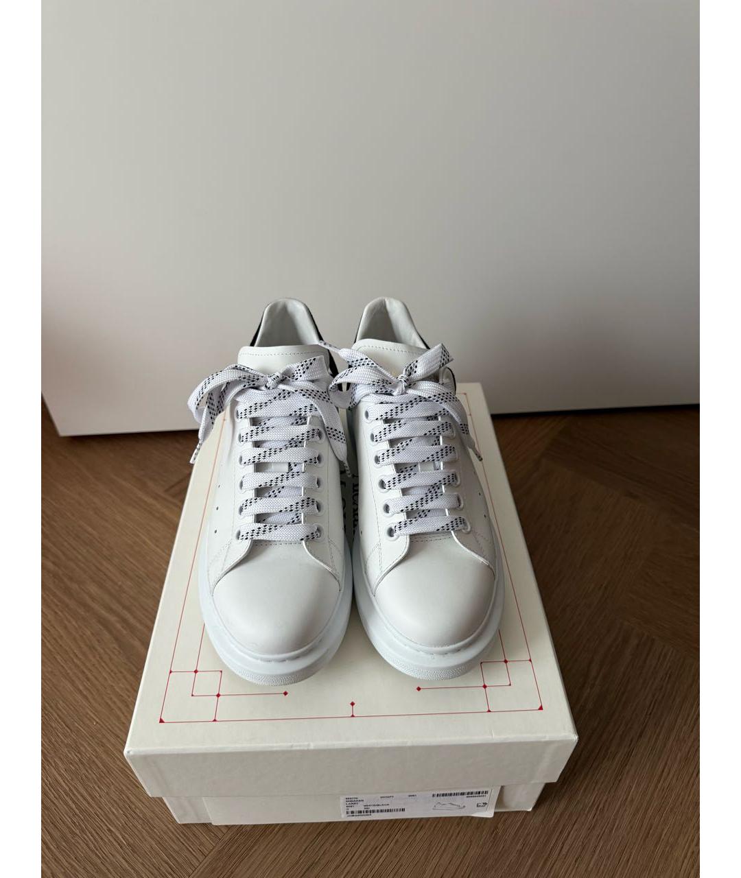 ALEXANDER MCQUEEN Белые кожаные кеды, фото 2