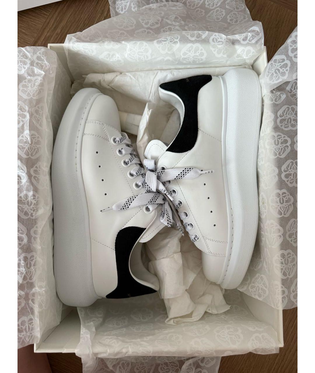 ALEXANDER MCQUEEN Белые кожаные кеды, фото 4