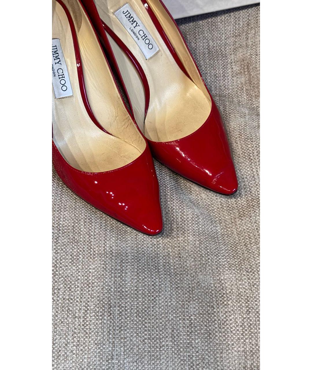 JIMMY CHOO Красные туфли из лакированной кожи, фото 5