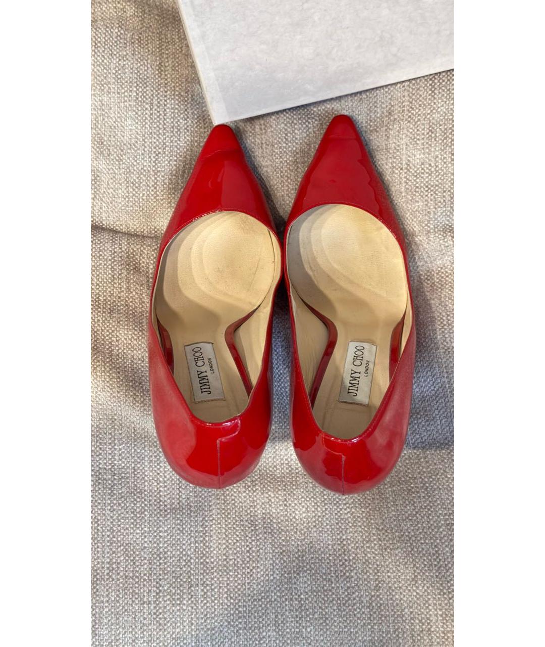 JIMMY CHOO Красные туфли из лакированной кожи, фото 3