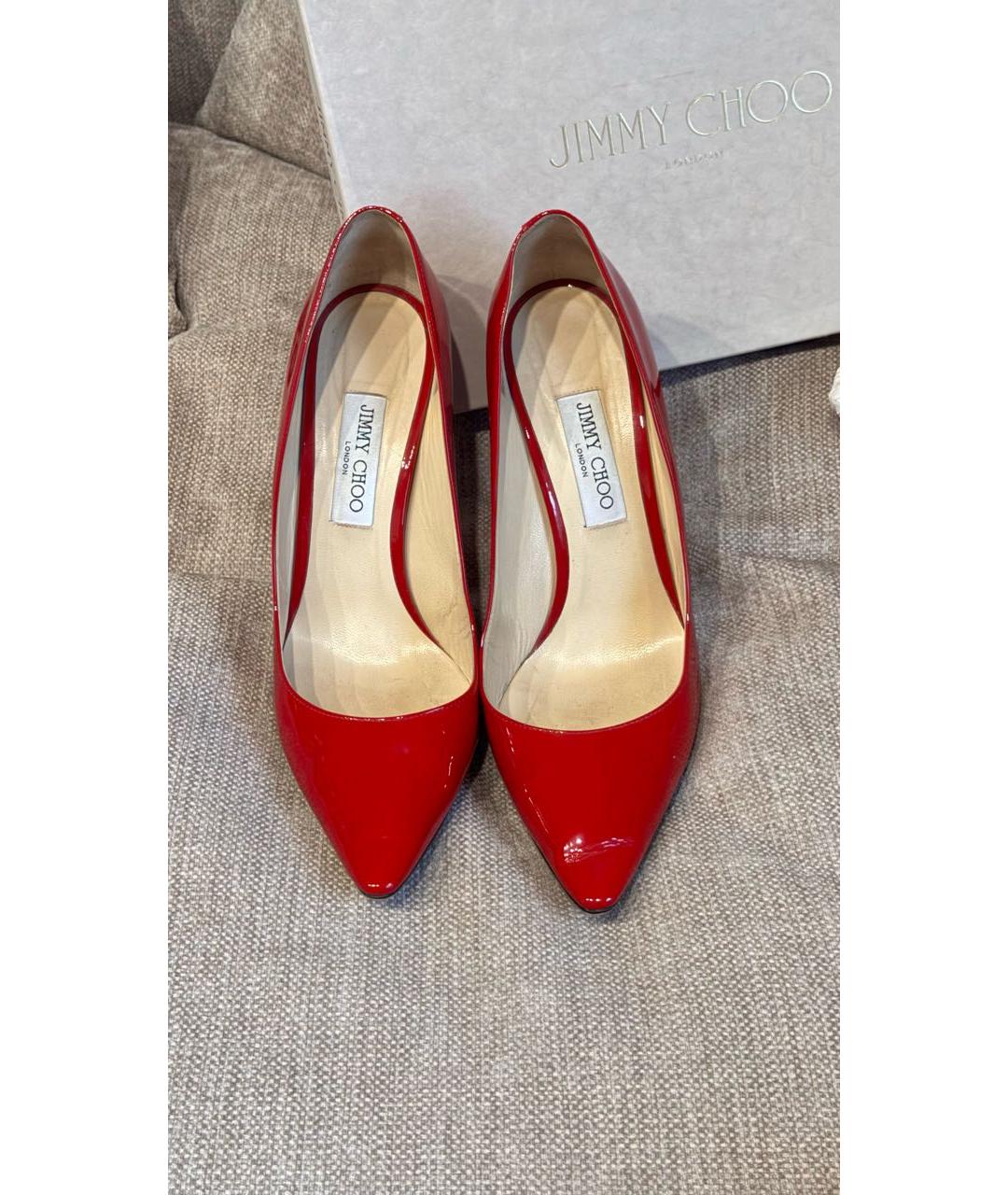 JIMMY CHOO Красные туфли из лакированной кожи, фото 2