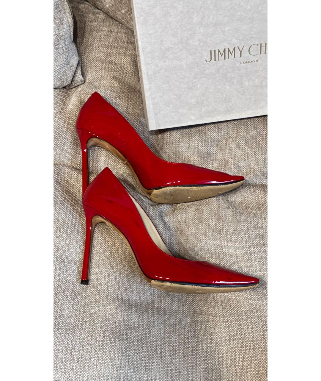 JIMMY CHOO Красные туфли из лакированной кожи, фото 6