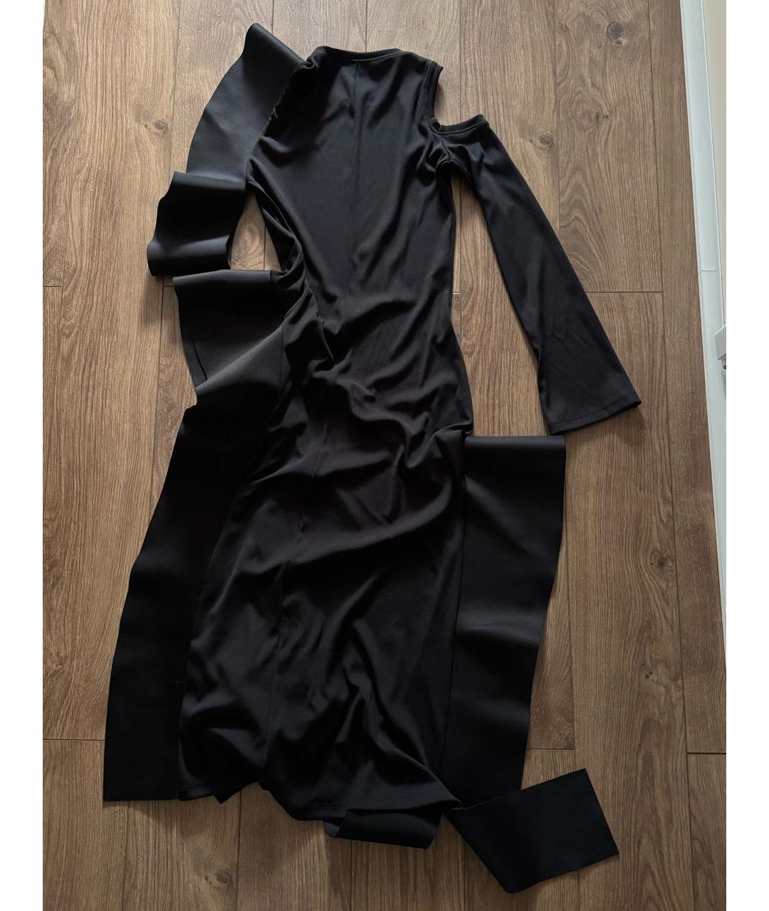 OFF-WHITE Черное вискозное коктейльное платье, фото 5