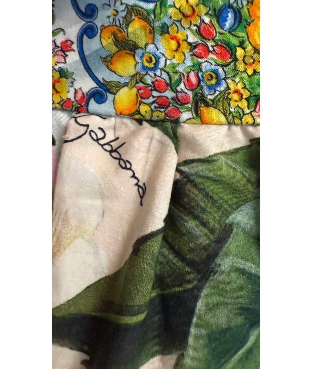 DOLCE&GABBANA Мульти хлопковая юбка миди, фото 6