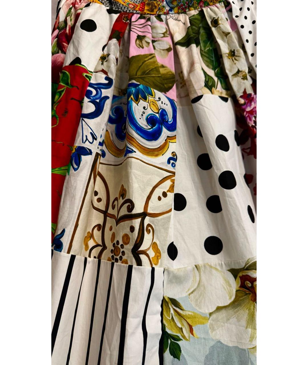 DOLCE&GABBANA Мульти хлопковая юбка миди, фото 7