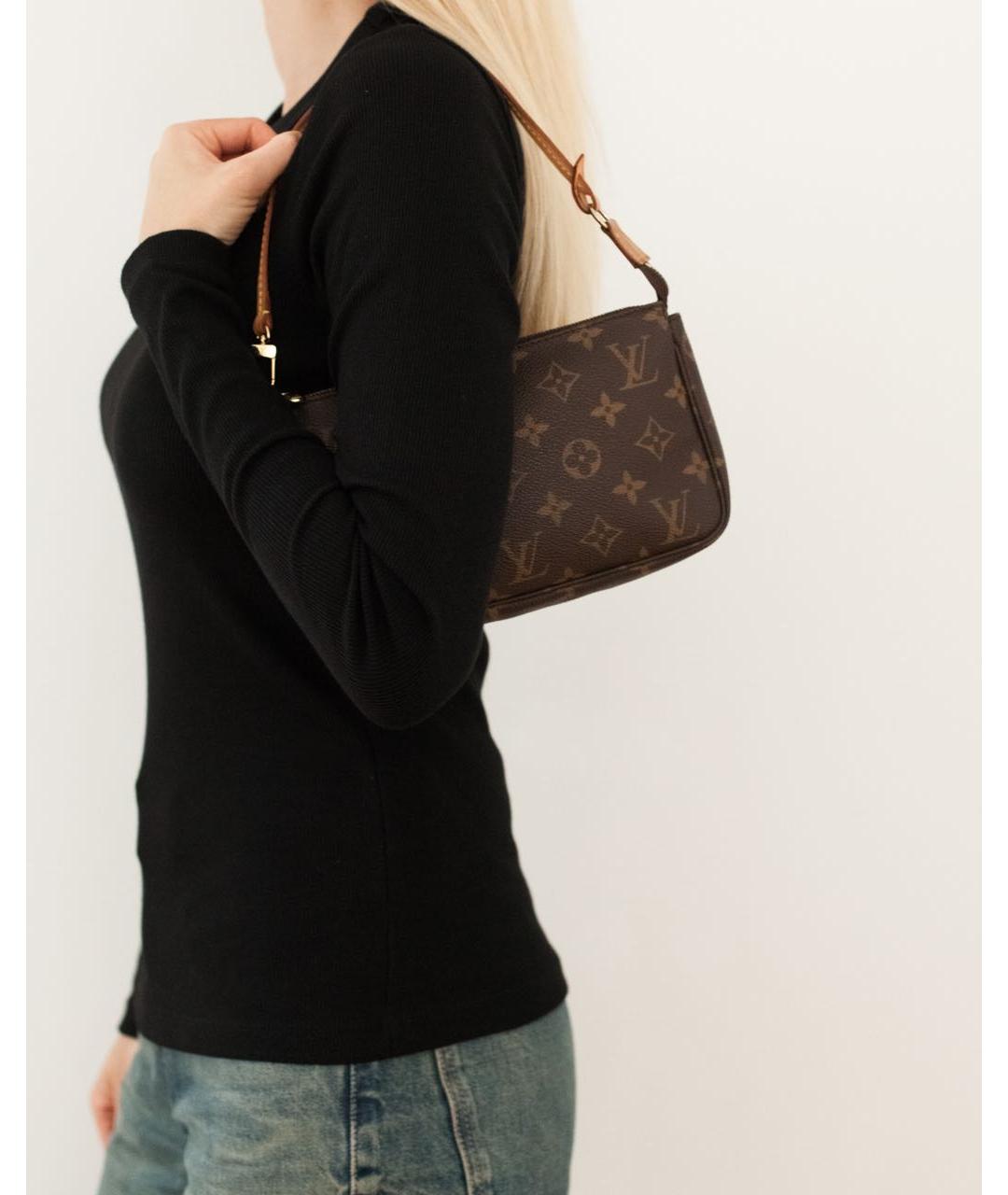 LOUIS VUITTON Коричневая сумка с короткими ручками, фото 2