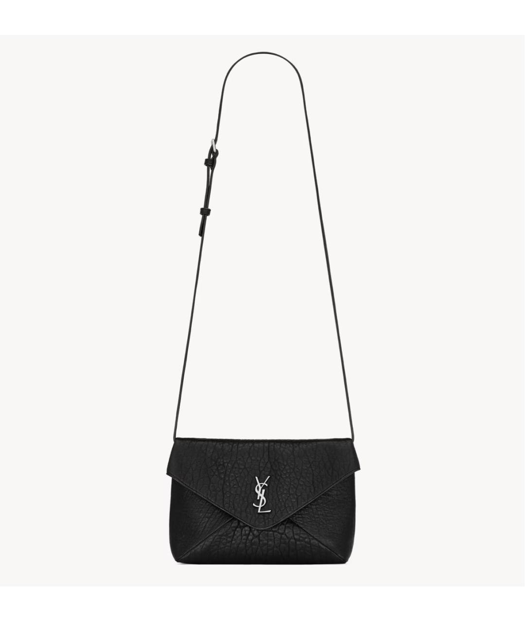 SAINT LAURENT Черная кожаная сумка на плечо, фото 6