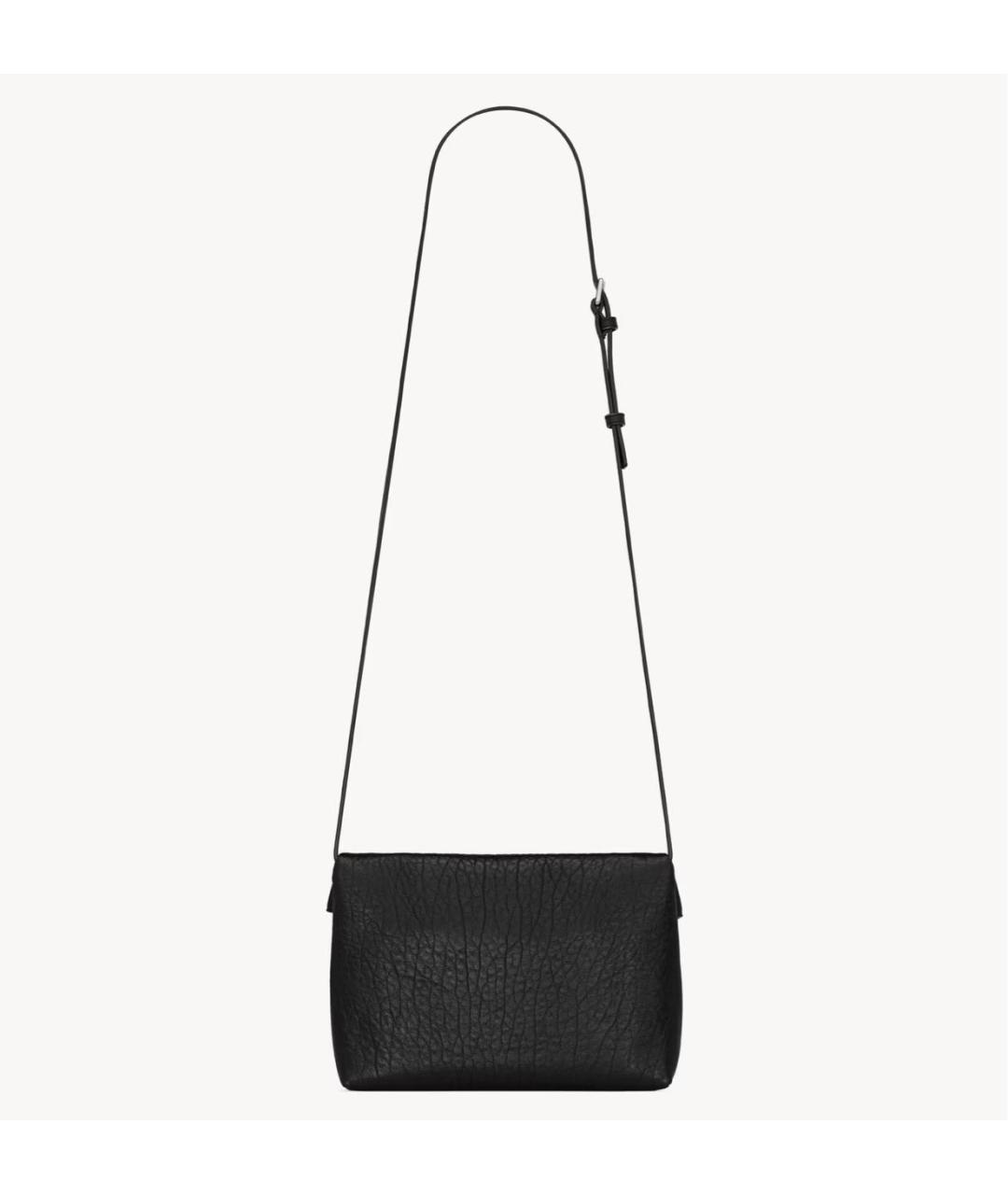 SAINT LAURENT Черная кожаная сумка на плечо, фото 2
