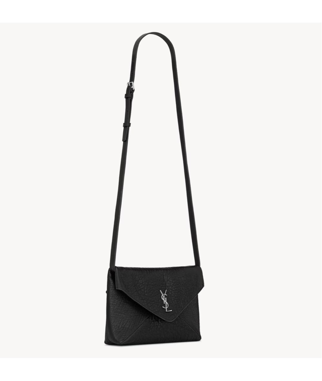 SAINT LAURENT Черная кожаная сумка на плечо, фото 5