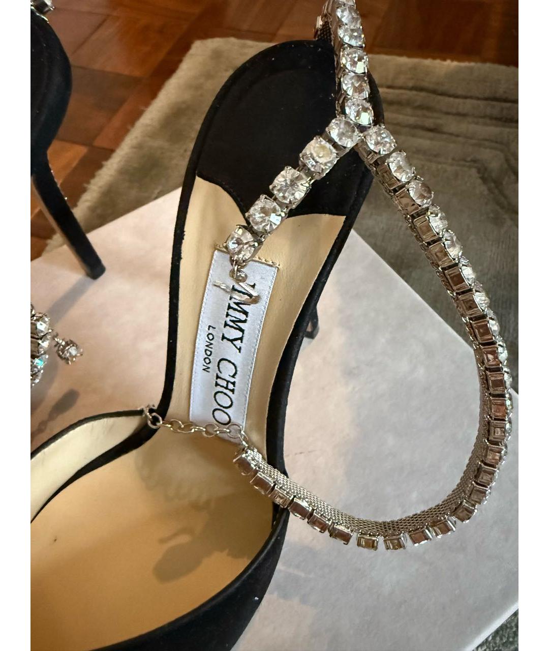 JIMMY CHOO Черные замшевые туфли, фото 3