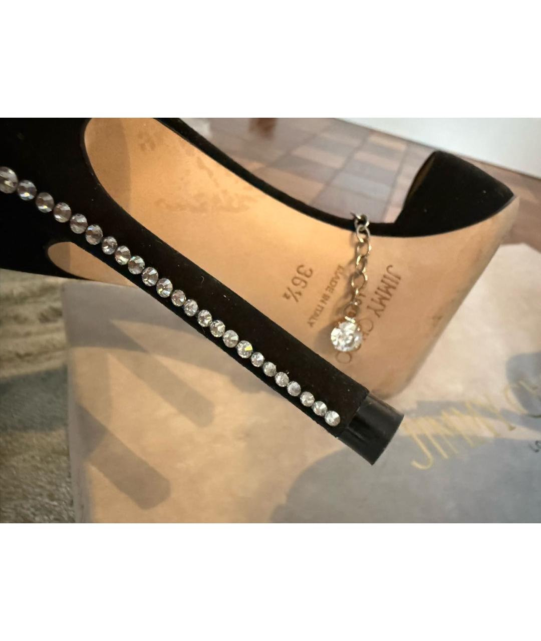 JIMMY CHOO Черные замшевые туфли, фото 8