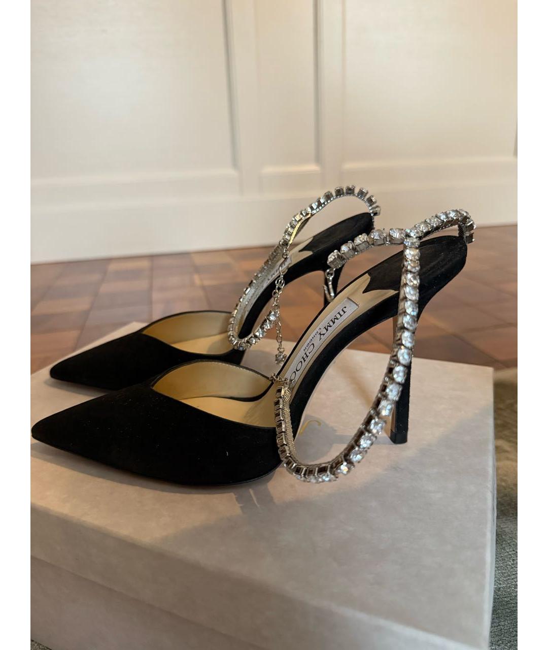 JIMMY CHOO Черные замшевые туфли, фото 5
