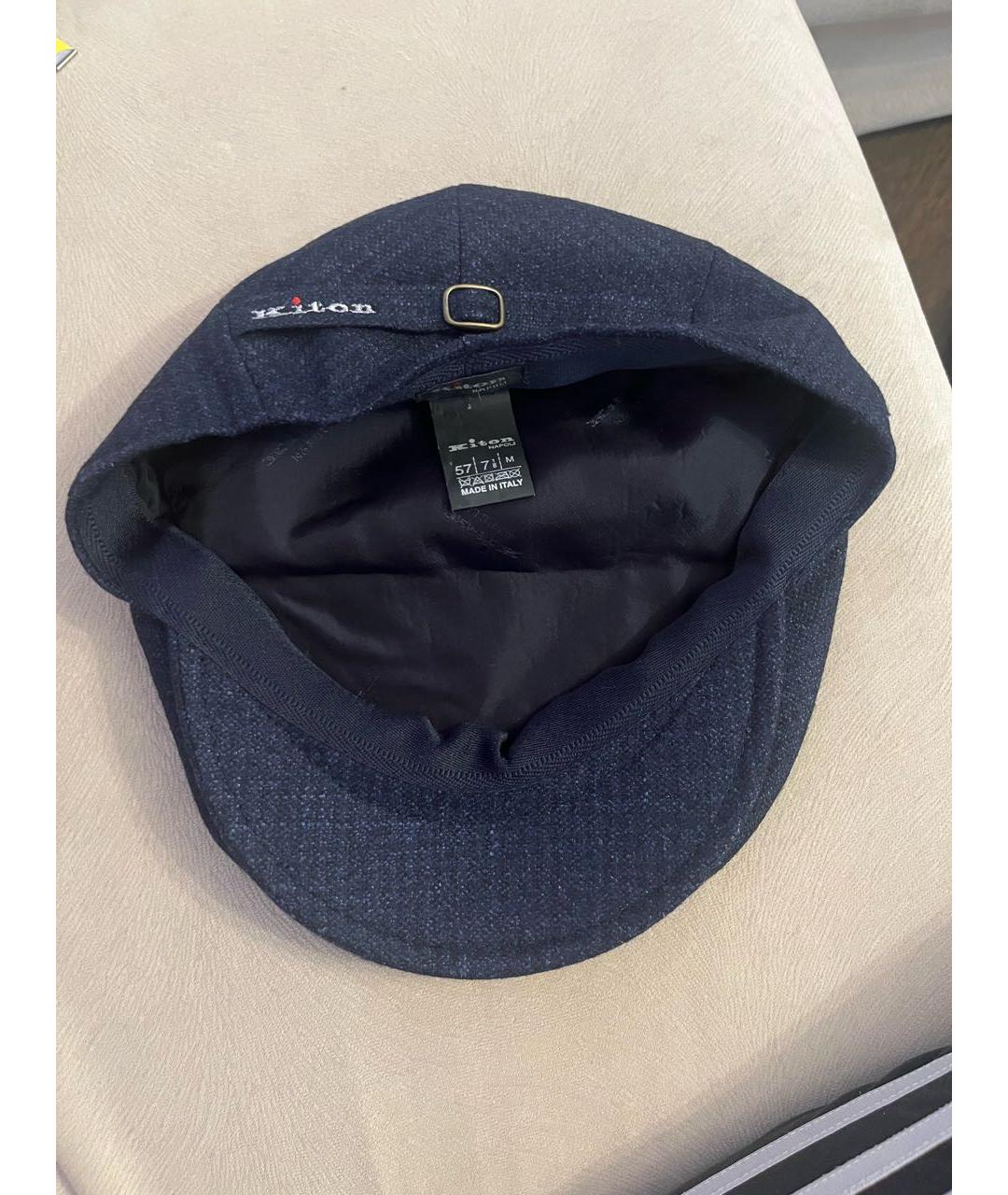 KITON Темно-синяя шерстяная кепка/бейсболка, фото 5