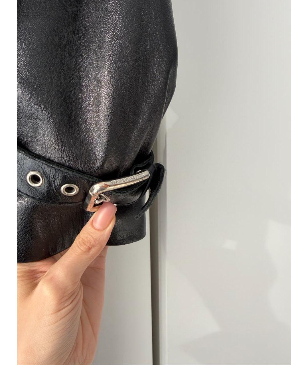 DOLCE&GABBANA Черный кожаный тренч/плащ, фото 5