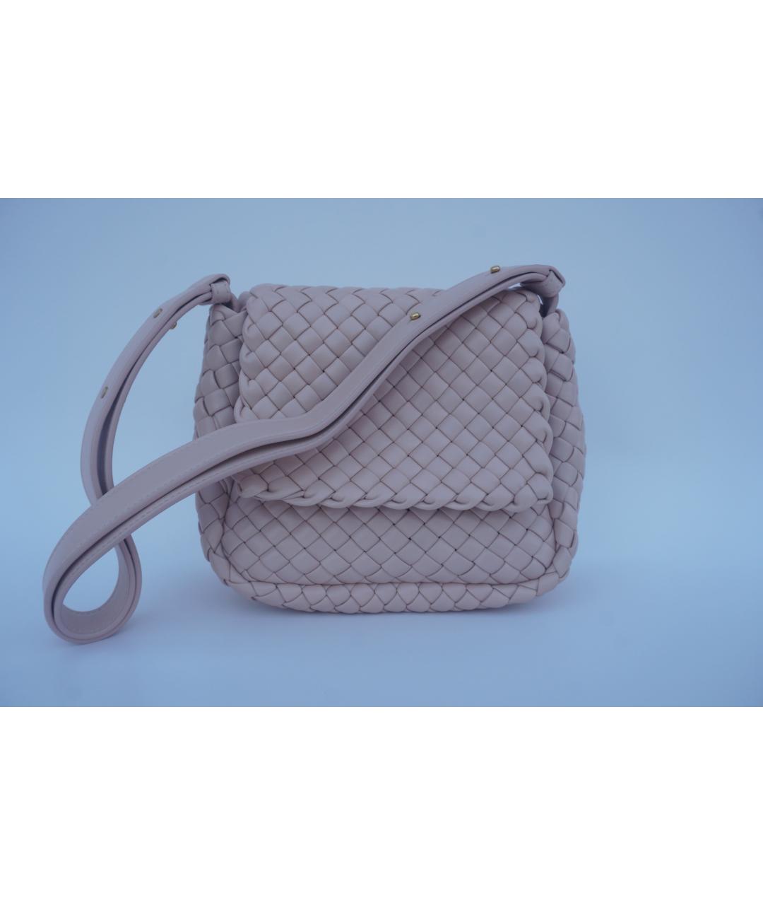 BOTTEGA VENETA Розовая кожаная сумка через плечо, фото 10