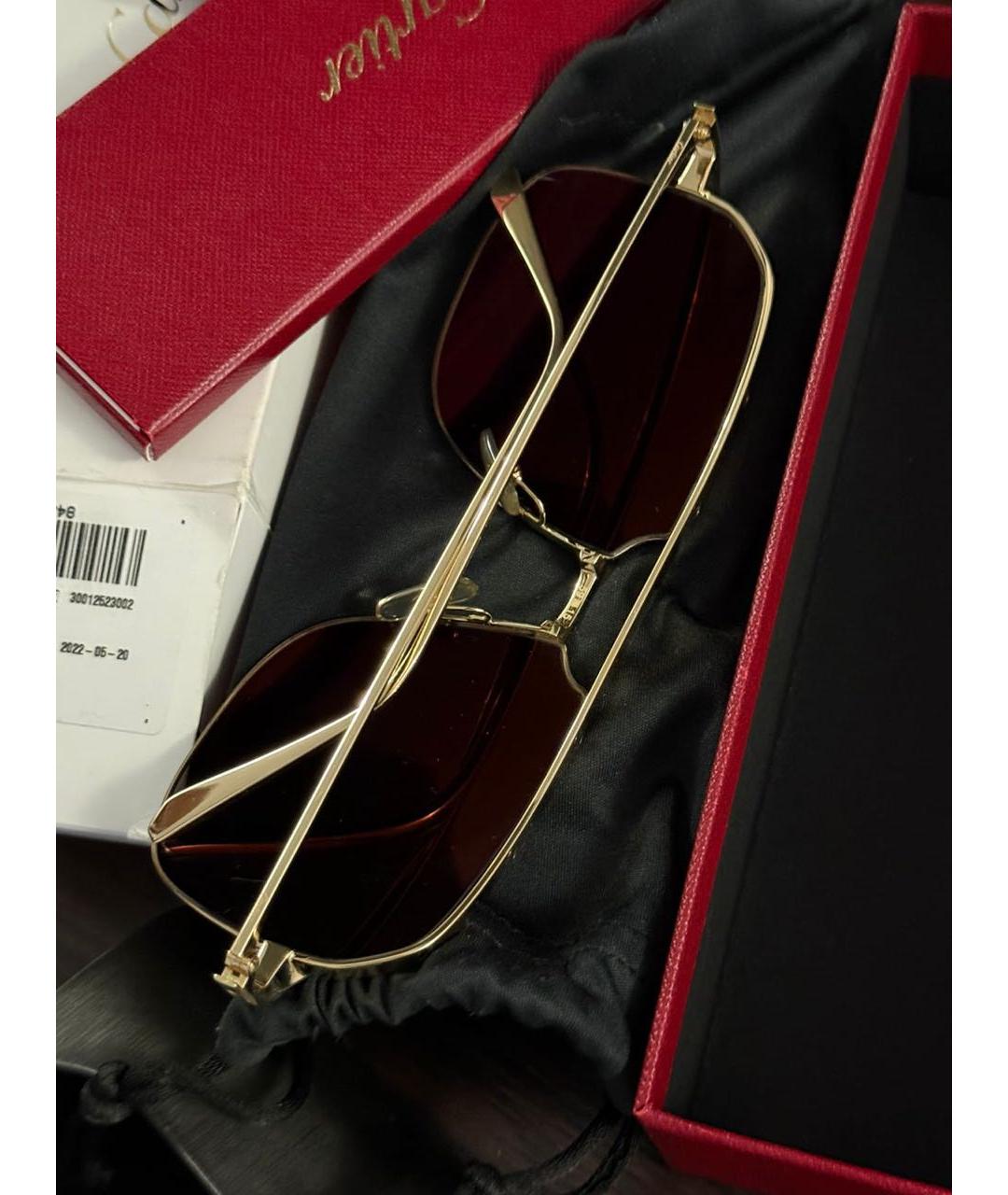CARTIER Золотые металлические солнцезащитные очки, фото 4