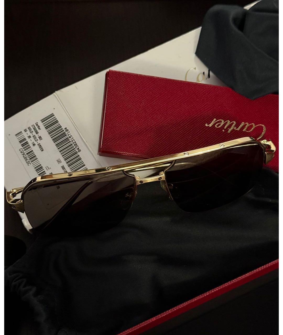 CARTIER Золотые металлические солнцезащитные очки, фото 5