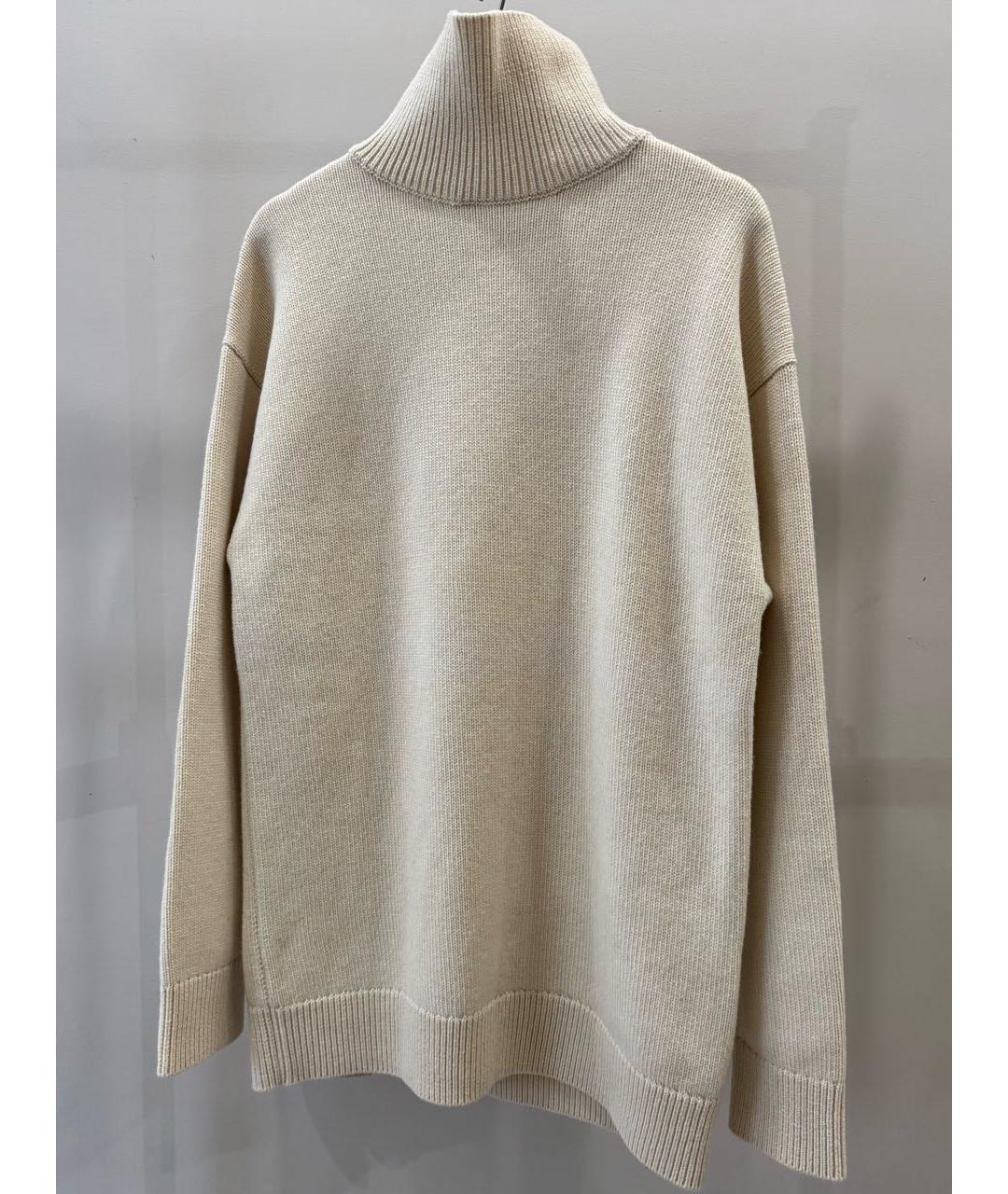 JIL SANDER Бежевая шерстяная водолазка, фото 7