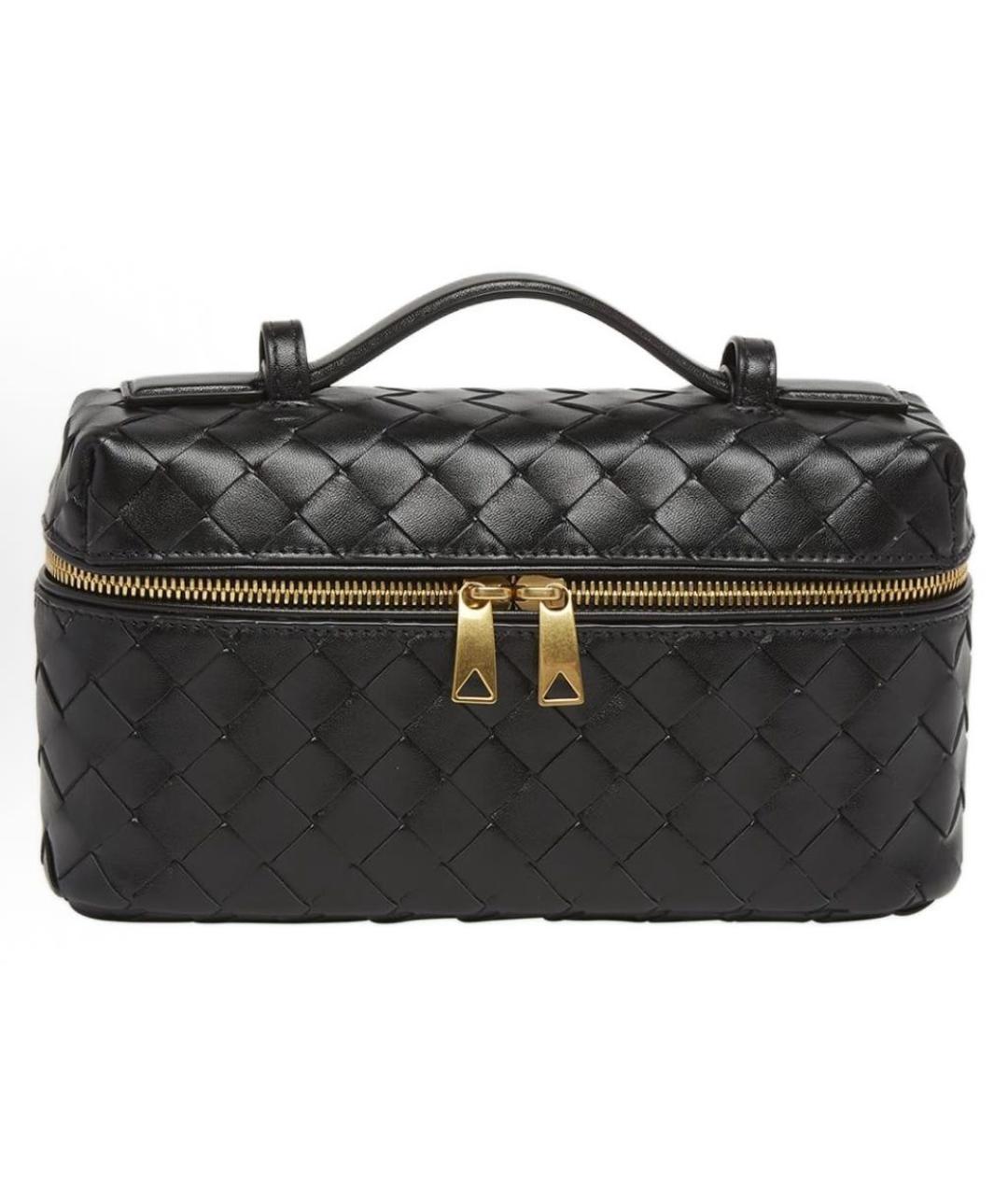 BOTTEGA VENETA Черная кожаная сумка с короткими ручками, фото 1