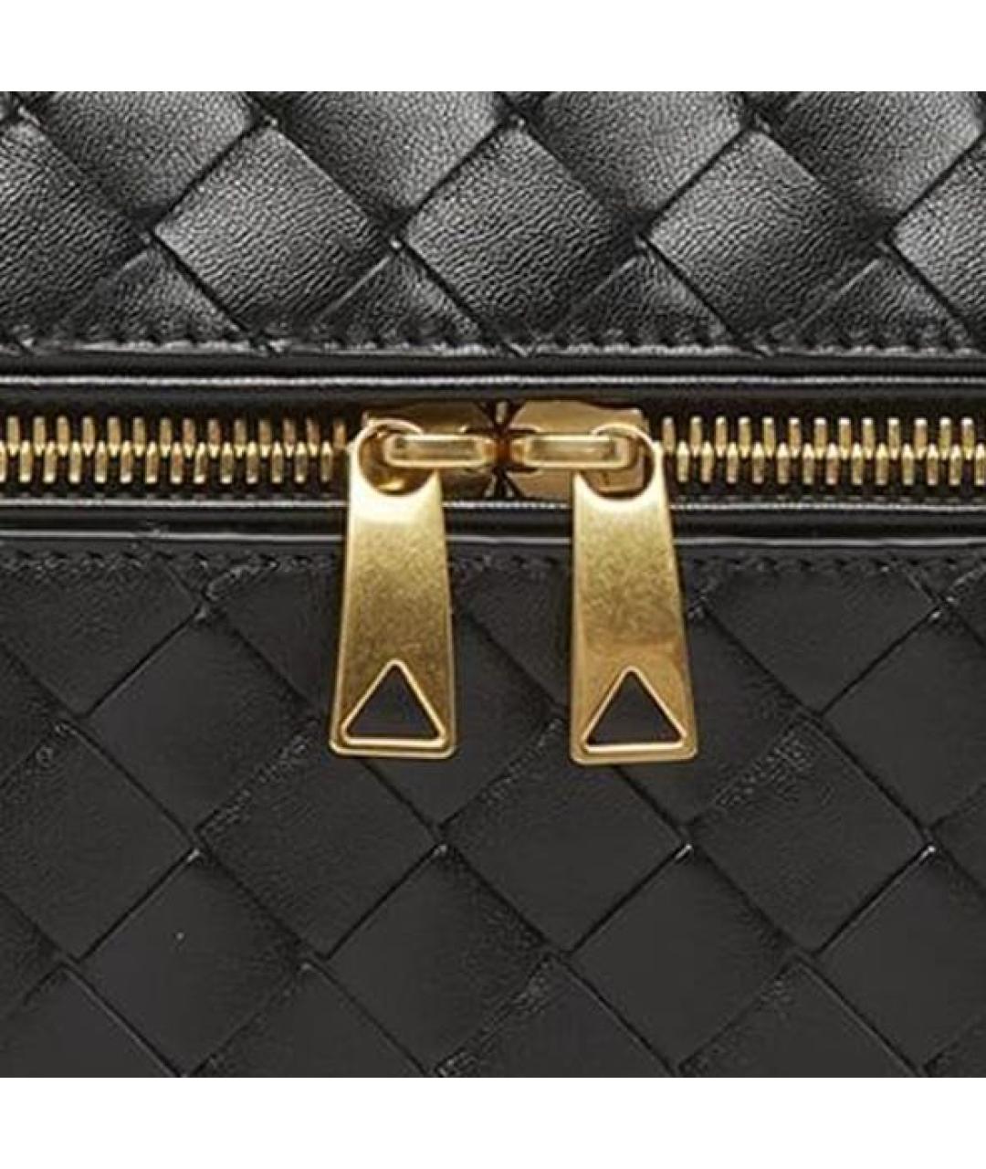 BOTTEGA VENETA Черная кожаная сумка с короткими ручками, фото 4