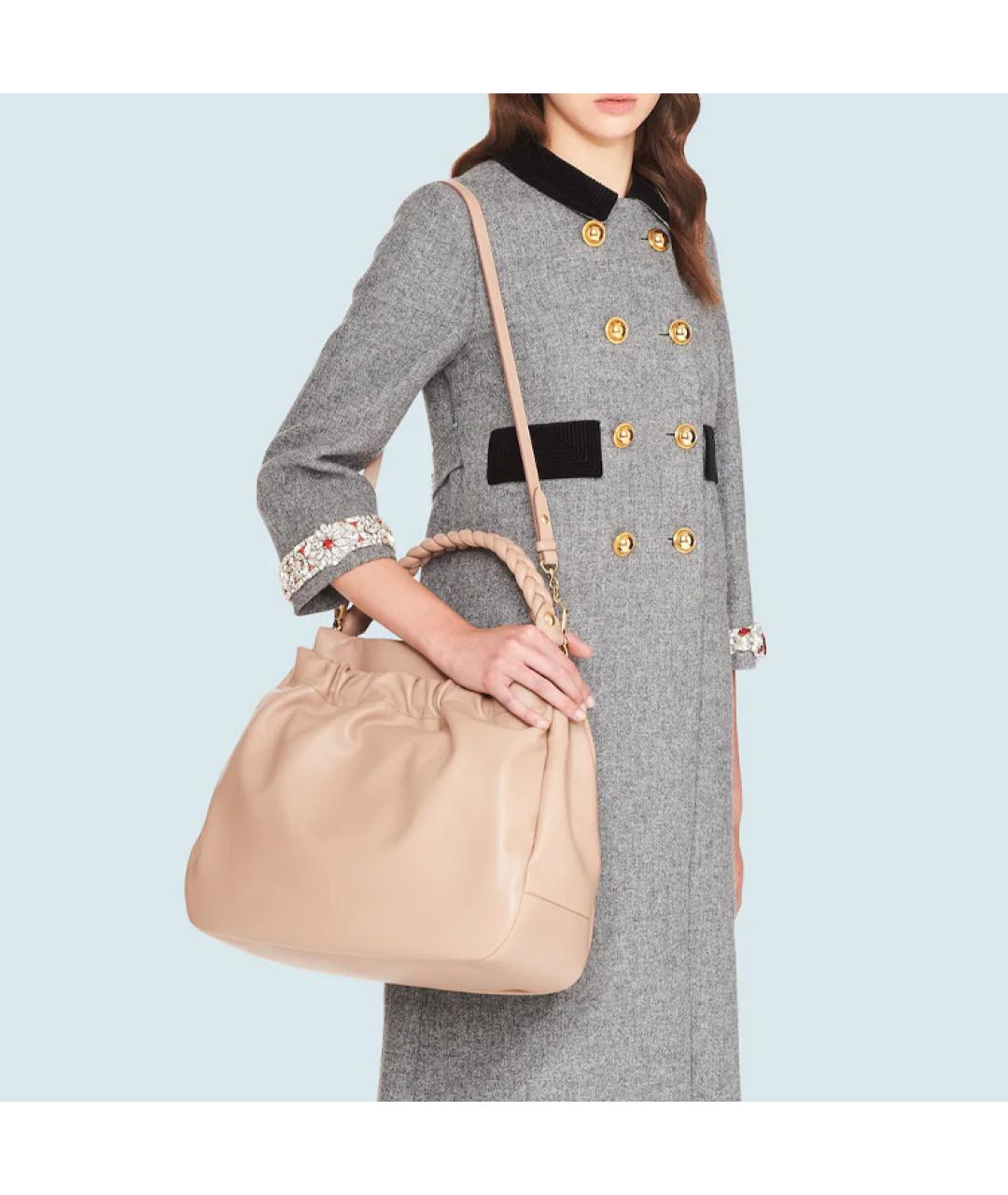 MIU MIU Розовая кожаная сумка через плечо, фото 5