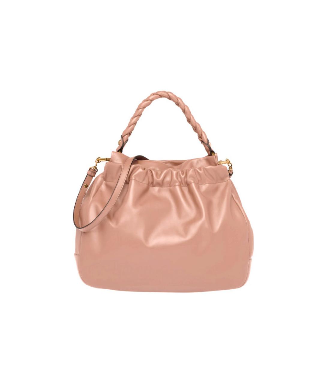 MIU MIU Розовая кожаная сумка через плечо, фото 2