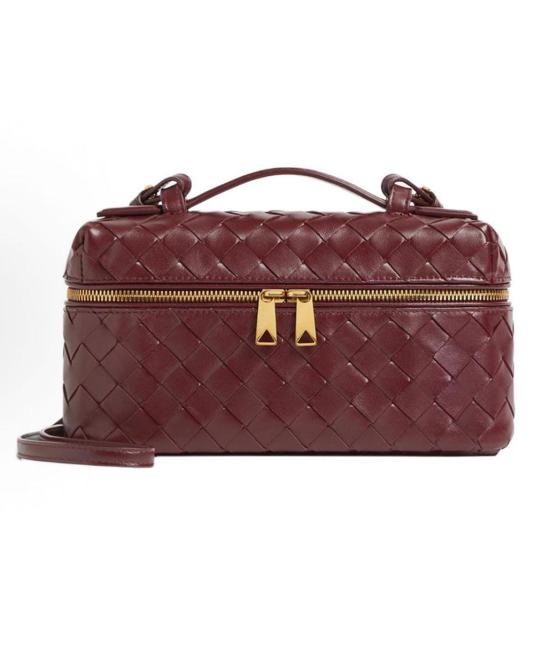 BOTTEGA VENETA Бордовая кожаная сумка с короткими ручками, фото 1