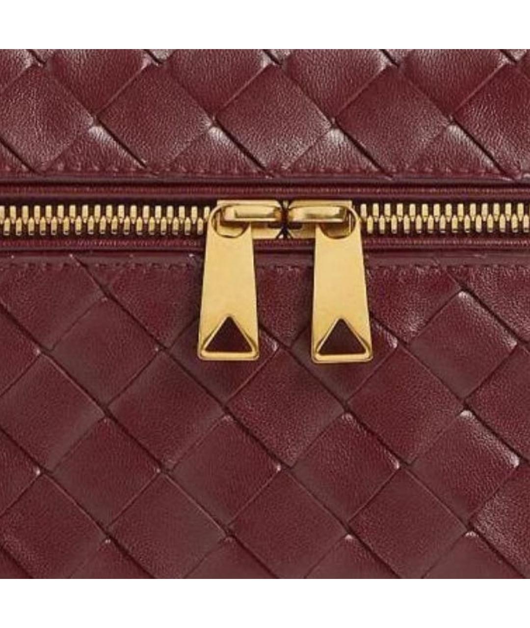 BOTTEGA VENETA Бордовая кожаная сумка с короткими ручками, фото 4