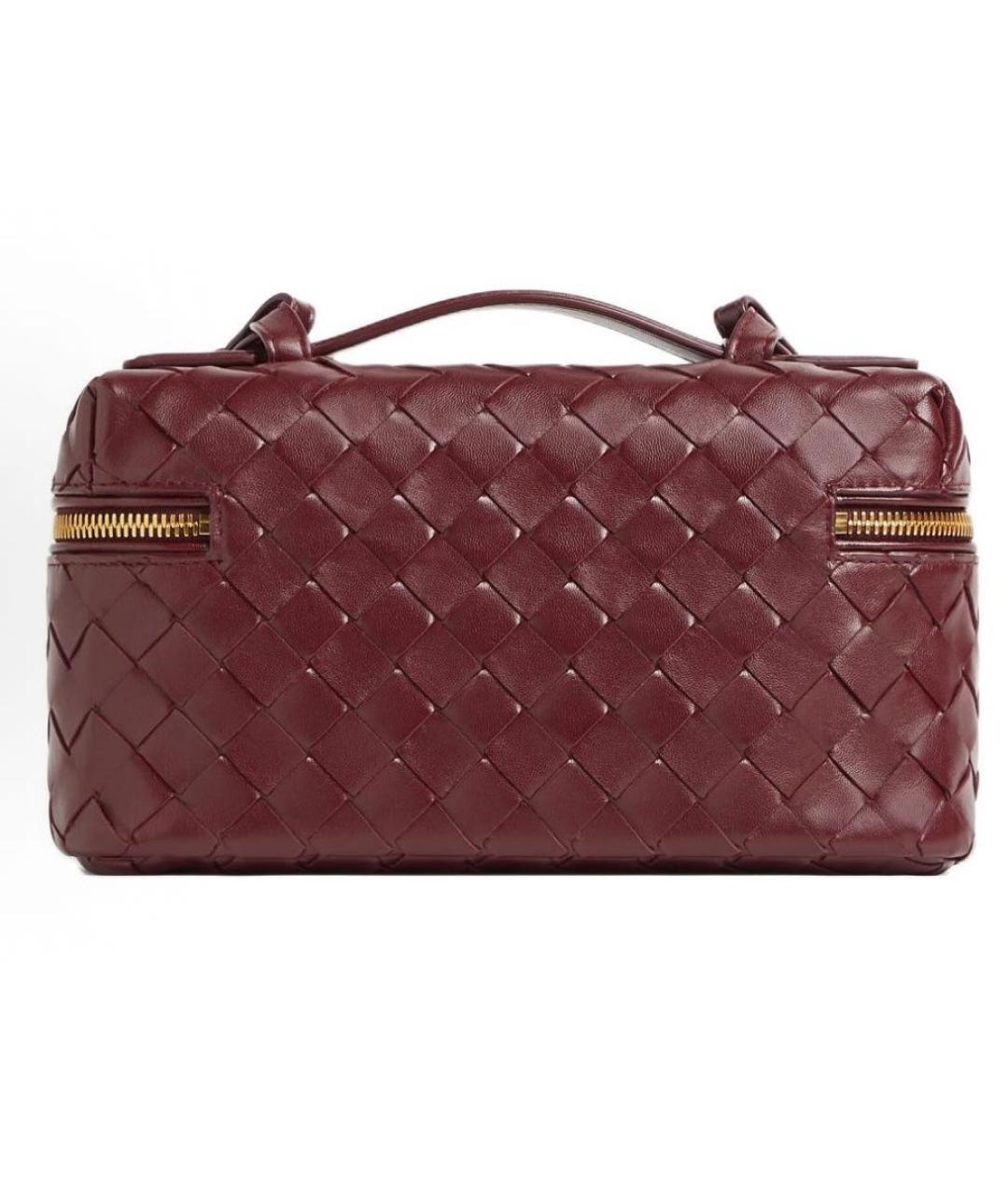BOTTEGA VENETA Бордовая кожаная сумка с короткими ручками, фото 2