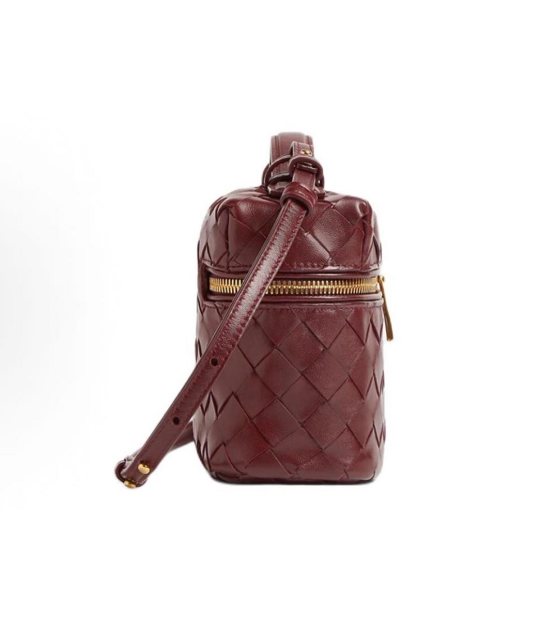 BOTTEGA VENETA Бордовая кожаная сумка с короткими ручками, фото 5