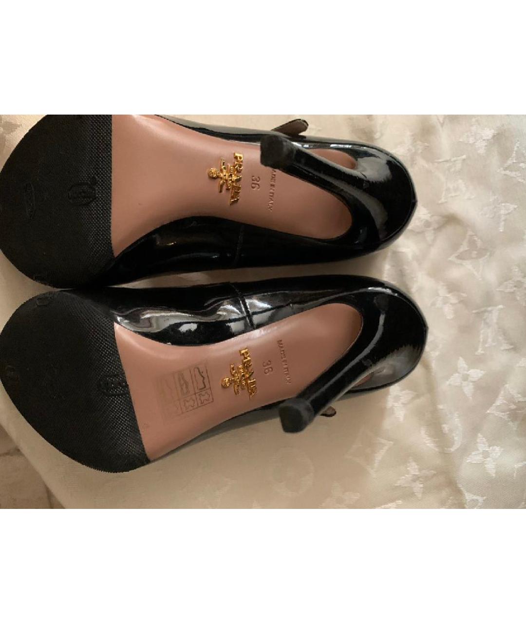 PRADA Черные кожаные туфли, фото 5