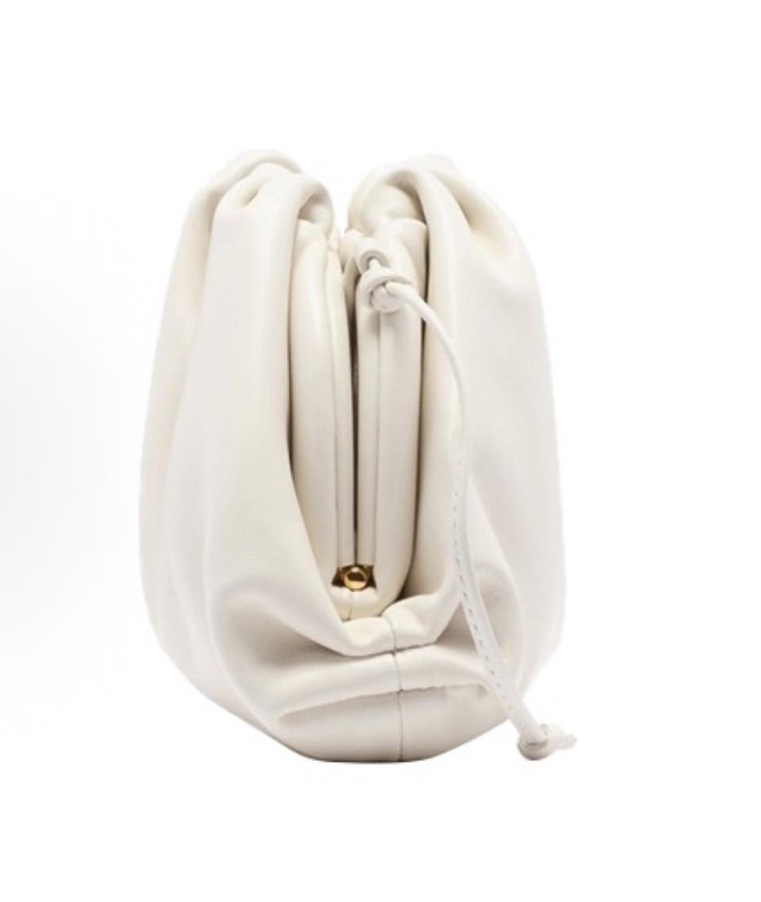 BOTTEGA VENETA Белая кожаная сумка через плечо, фото 3