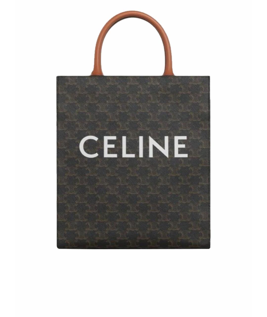 CELINE Коричневая сумка с короткими ручками, фото 1