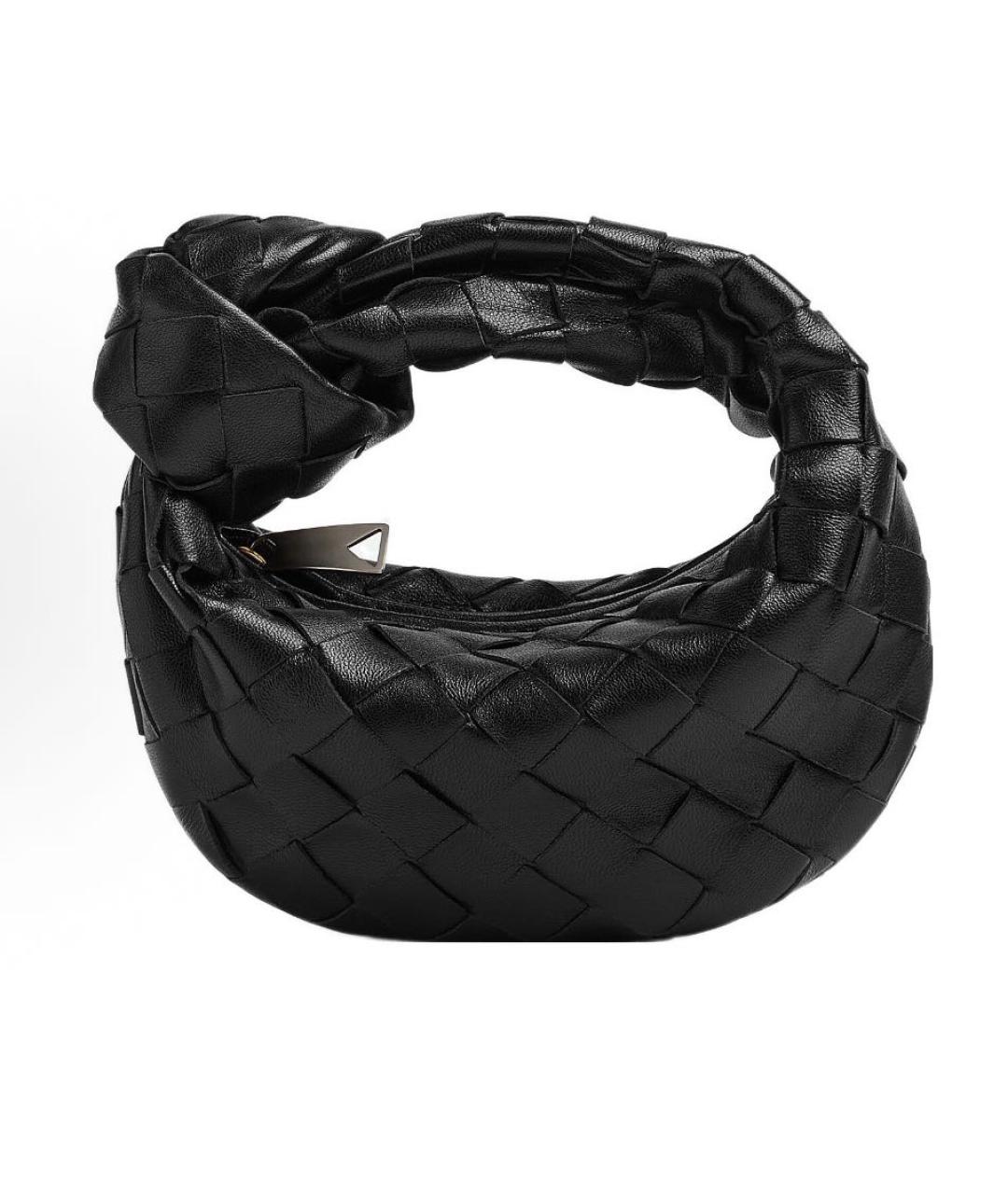 BOTTEGA VENETA Черная кожаная сумка с короткими ручками, фото 5
