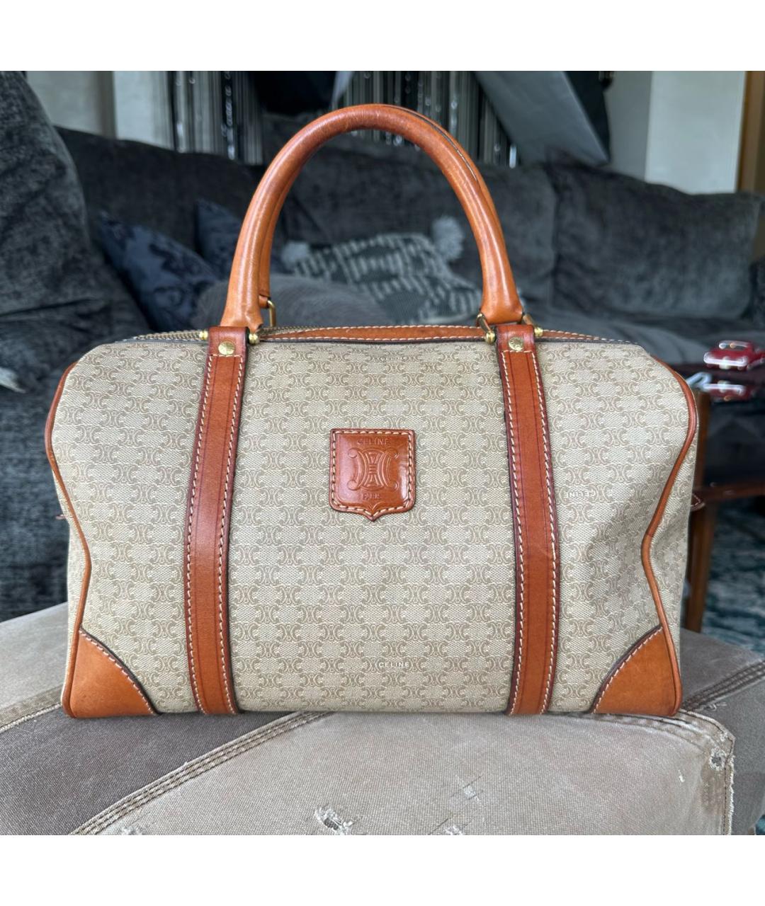 CELINE Коричневая сумка с короткими ручками, фото 9
