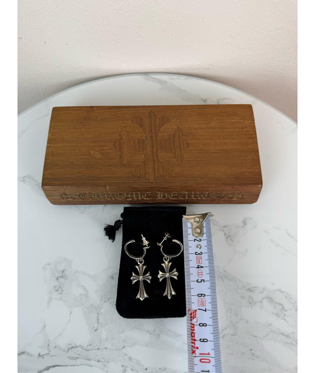 CHROME HEARTS Серебряные серебряные серьги, фото 4