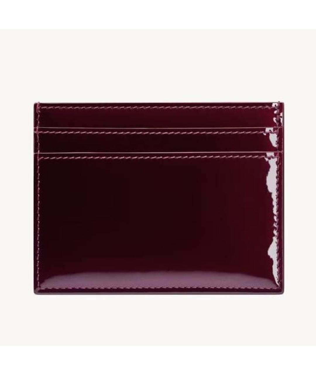 SAINT LAURENT Бордовый кардхолдер из лакированной кожи, фото 2