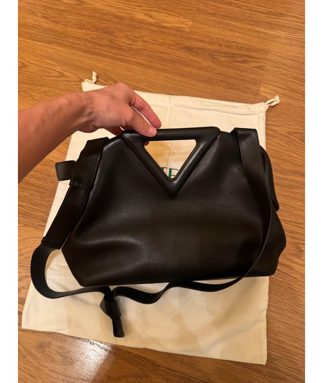 BOTTEGA VENETA Черная кожаная сумка через плечо, фото 4
