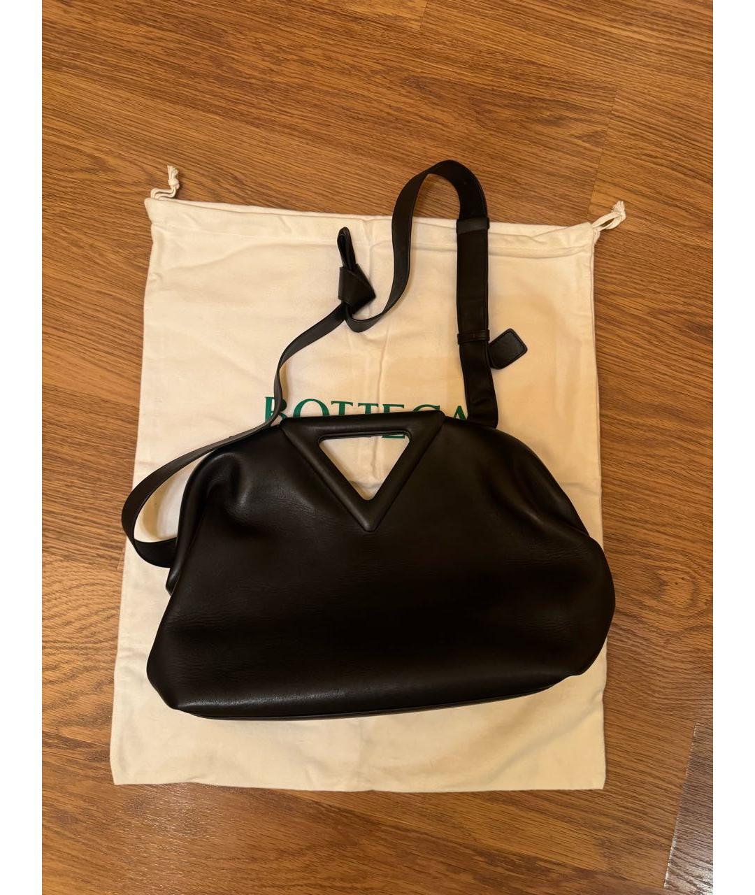 BOTTEGA VENETA Черная кожаная сумка через плечо, фото 2