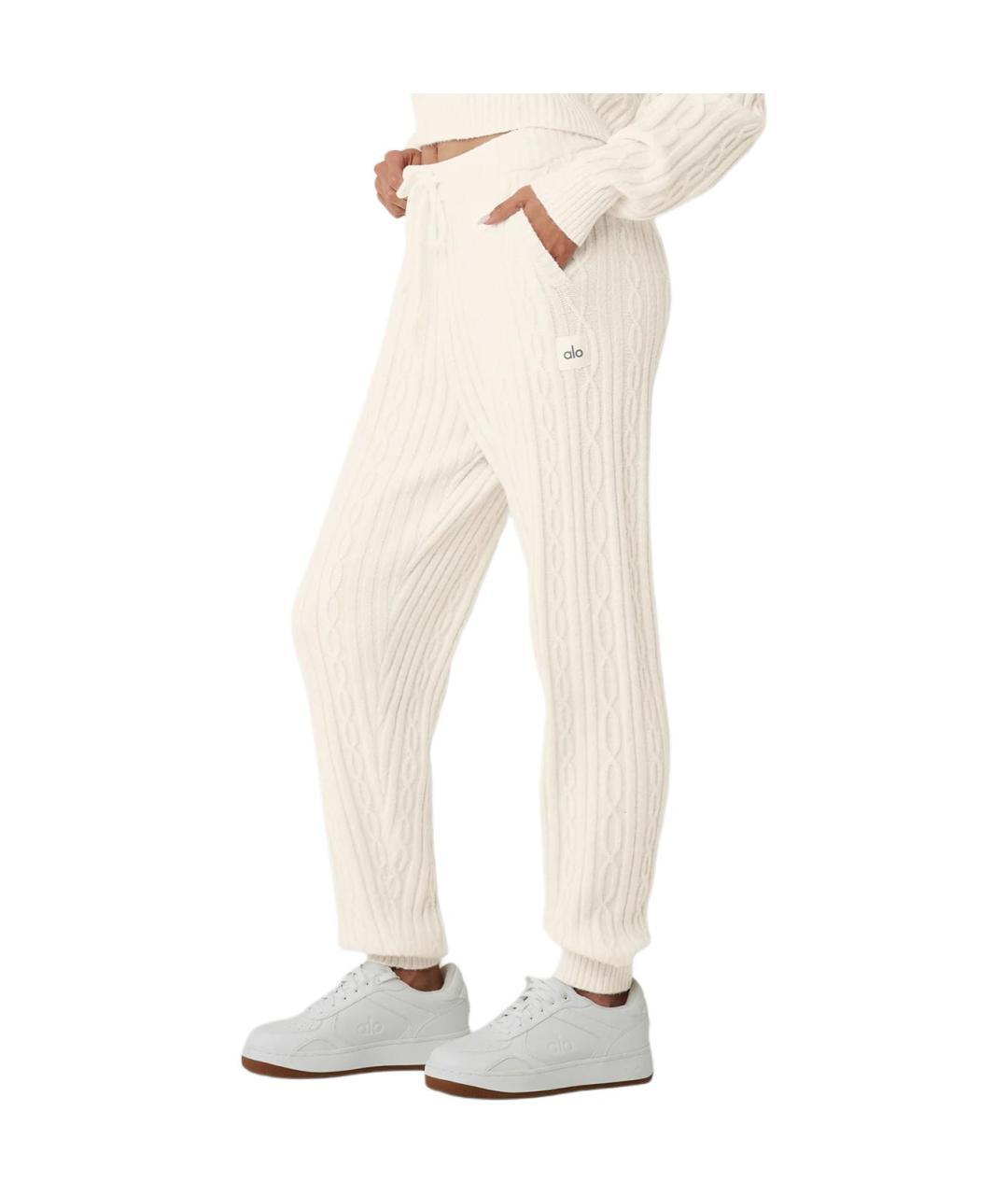 ALO YOGA Белые прямые брюки, фото 3