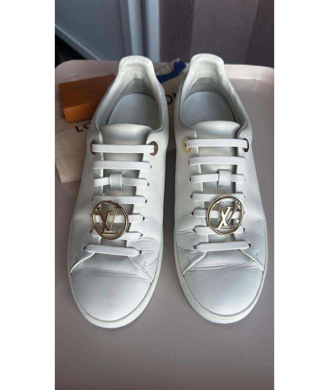 LOUIS VUITTON Белые кожаные кеды, фото 3