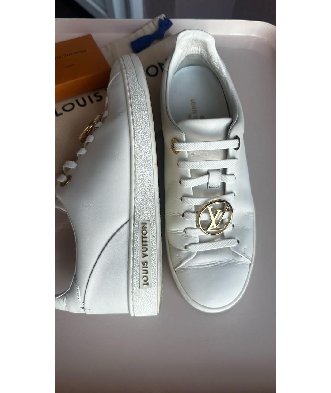 LOUIS VUITTON Белые кожаные кеды, фото 4