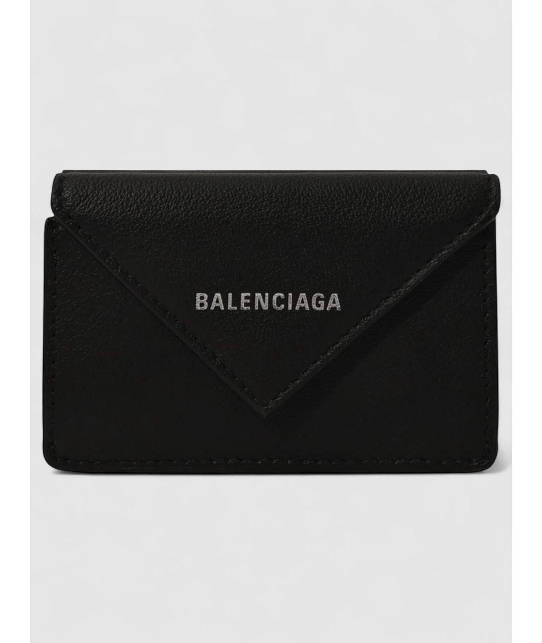 BALENCIAGA Черный кожаный кошелек, фото 6