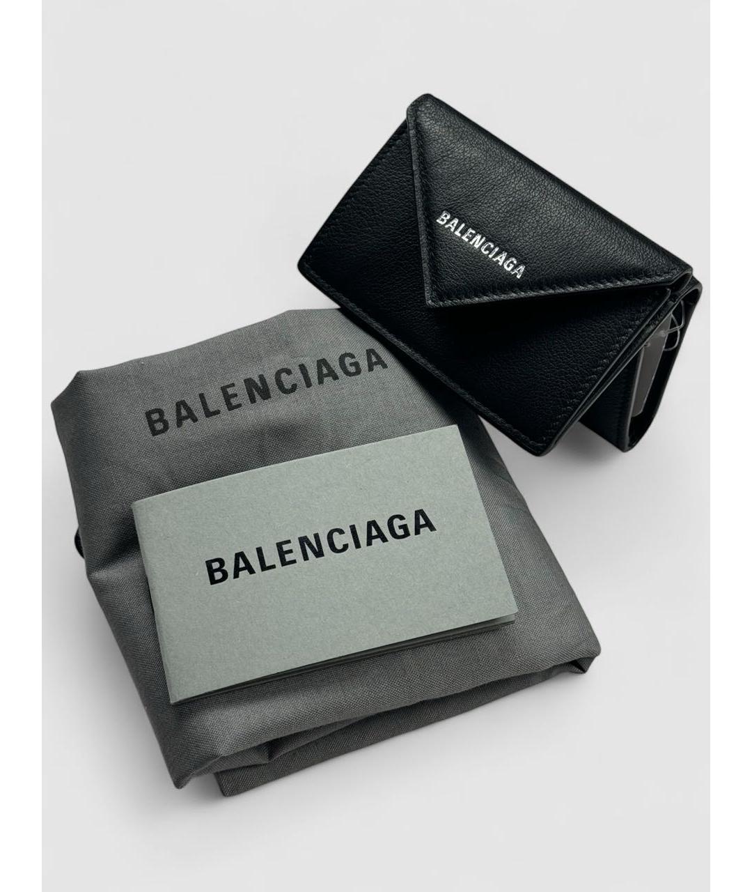 BALENCIAGA Черный кожаный кошелек, фото 2