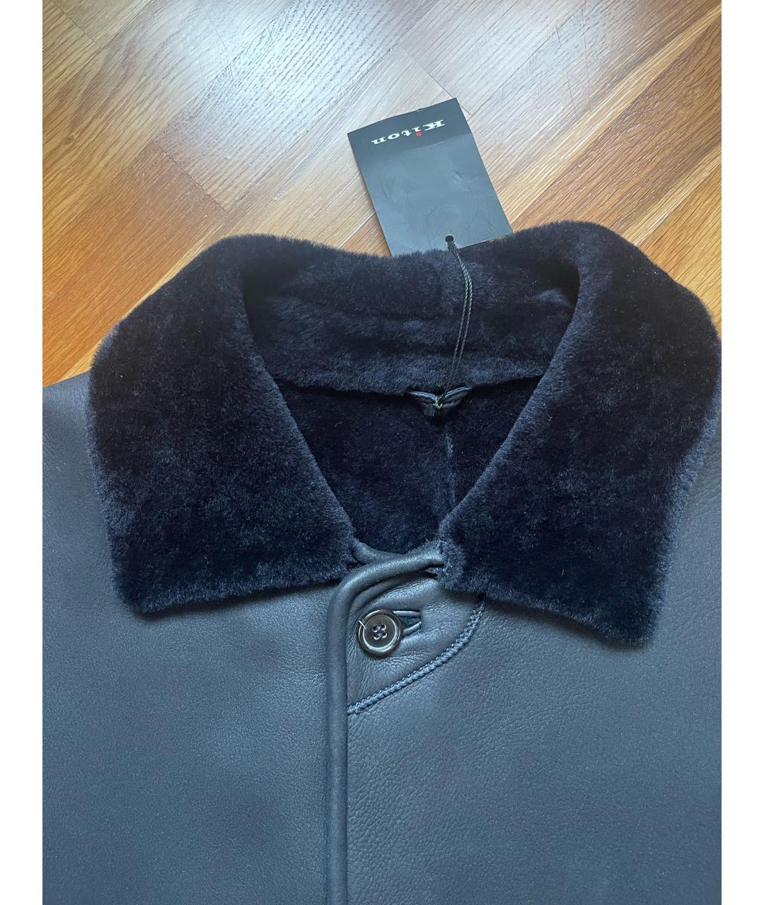 KITON Черная кожаная дубленка/шуба, фото 3
