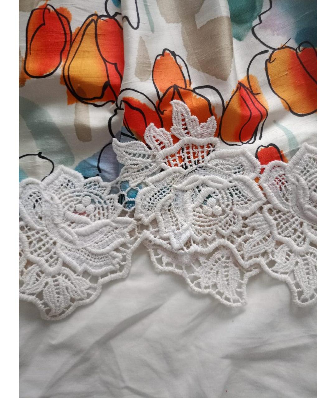 DOLCE&GABBANA Мульти шелковая юбка мини, фото 4