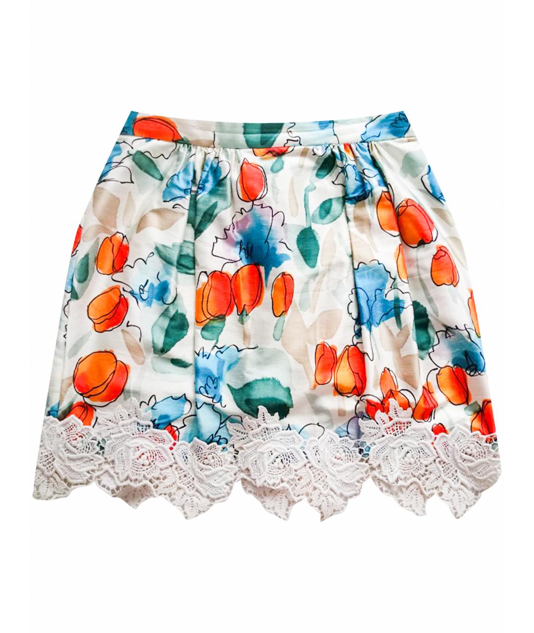 DOLCE&GABBANA Мульти шелковая юбка мини, фото 1