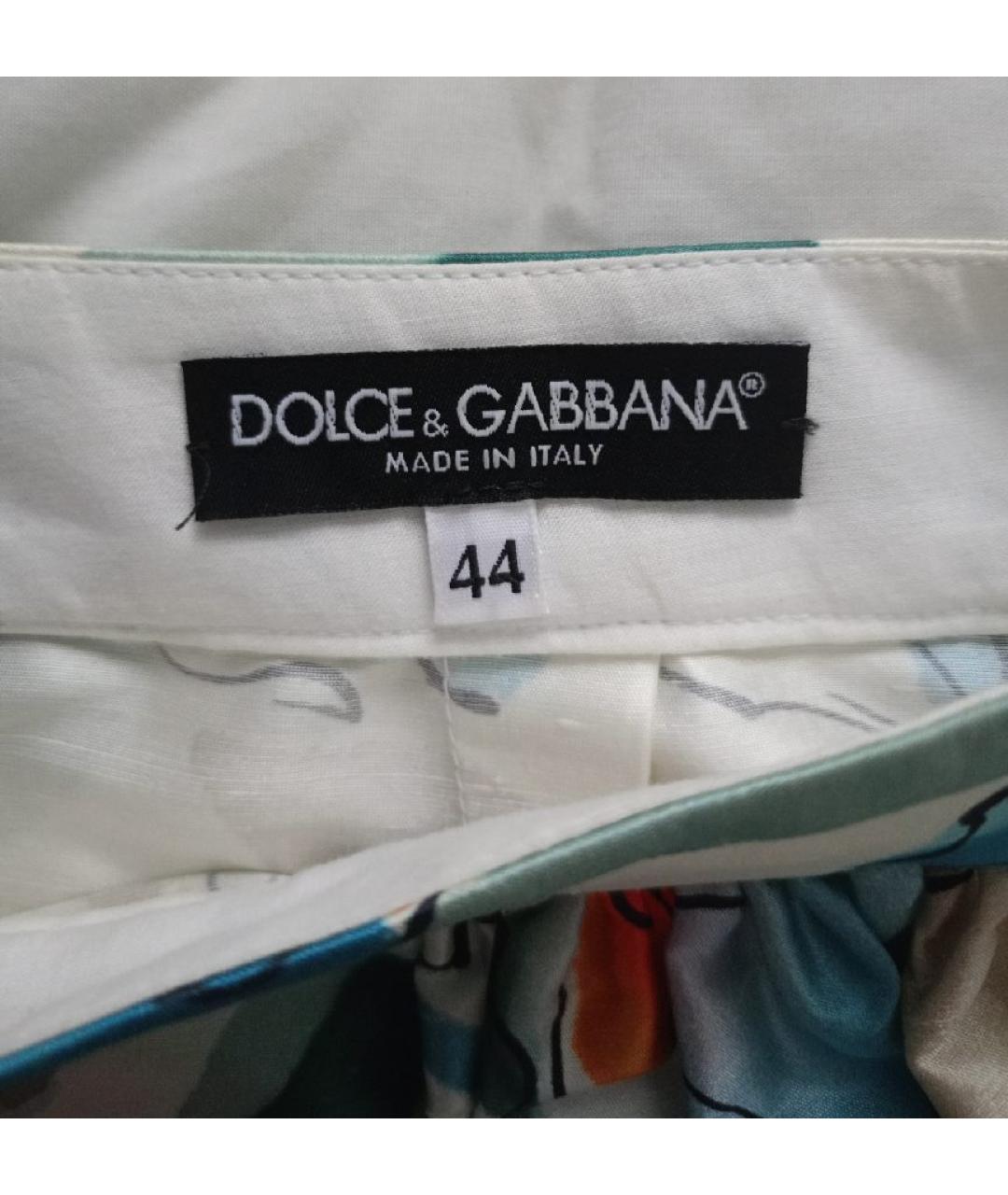 DOLCE&GABBANA Мульти шелковая юбка мини, фото 3
