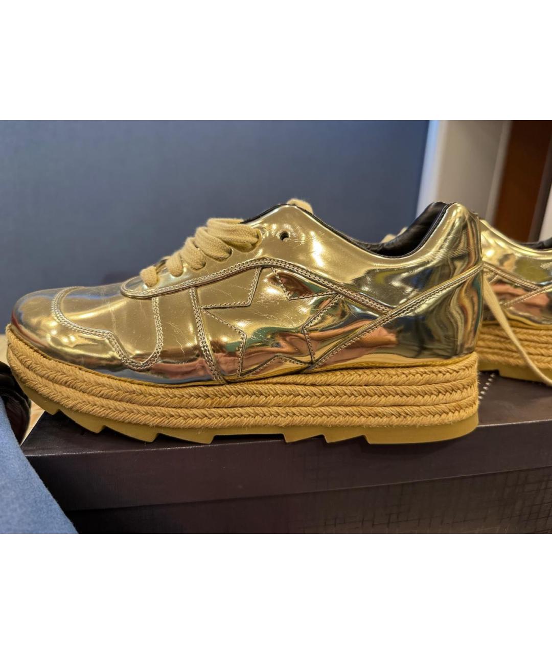 STELLA MCCARTNEY Золотые кроссовки из лакированной кожи, фото 7
