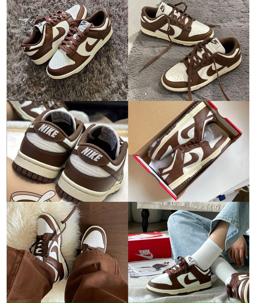 NIKE Коричневые кожаные кроссовки, фото 7